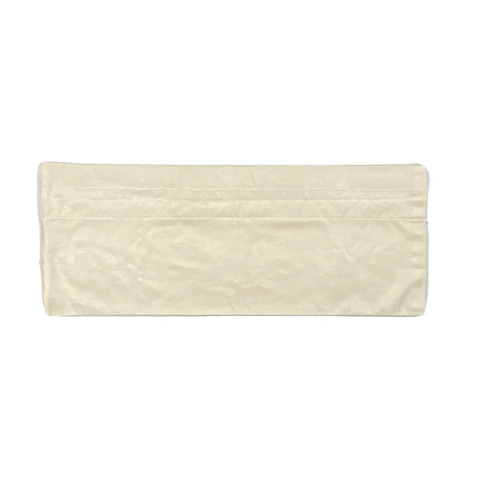 1 Vintage Rare 1970s Sears Roebuck Cream Valance Short Satin Curtain Embroidered